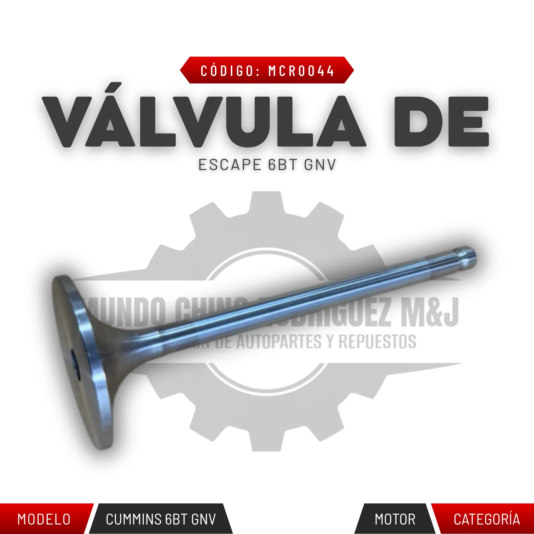 VÁLVULA DE ESCAPE 6BT GNV