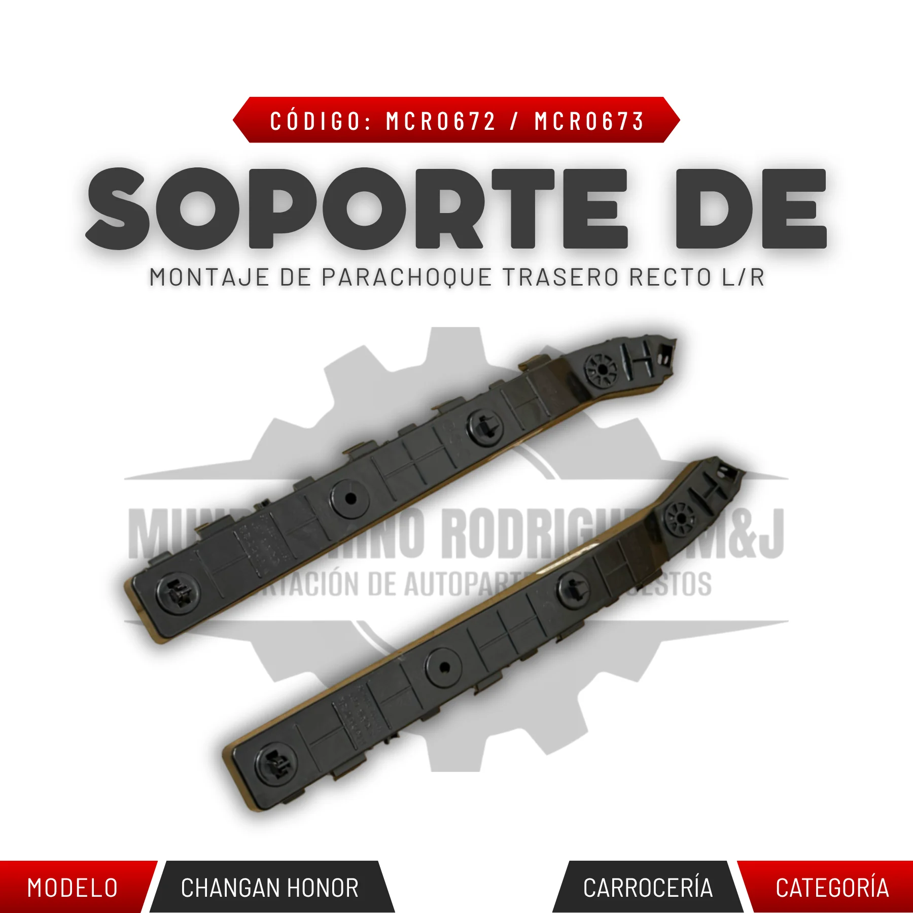 SOPORTE DE MONTAJE DE PARACHOQUE TRASERO RECTO L/R