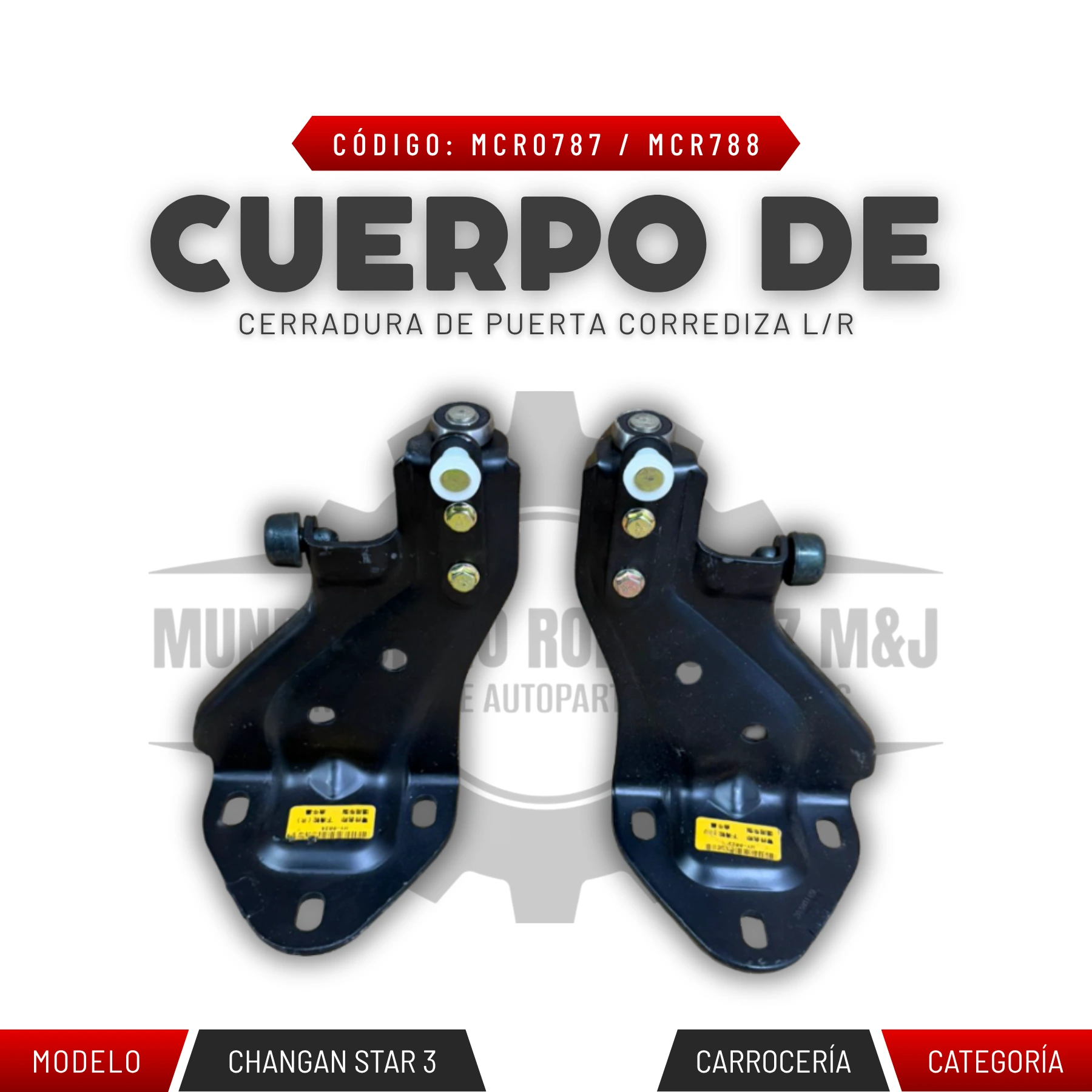 CUERPO DE CERRADURA DE PUERTA CORREDIZA L/R