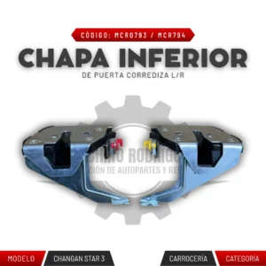 CHAPA INFERIOR DE PUERTA CORREDIZA L/R