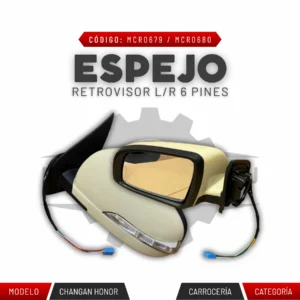 ESPEJO RETROVISOR L/R 6 PINES