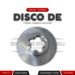 DISCO DE FRENO TOANO 5 HUECOS