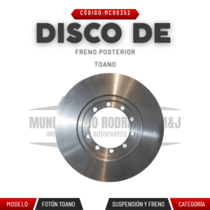 DISCO DE FRENO POSTERIOR