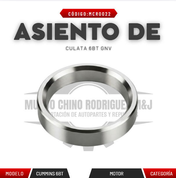 ASIENTO DE CULATA 6BT GNV