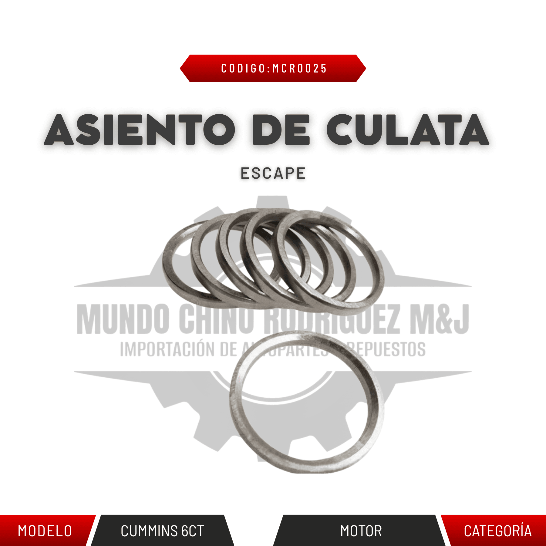 ASIENTO DE CULATA ESCAPE