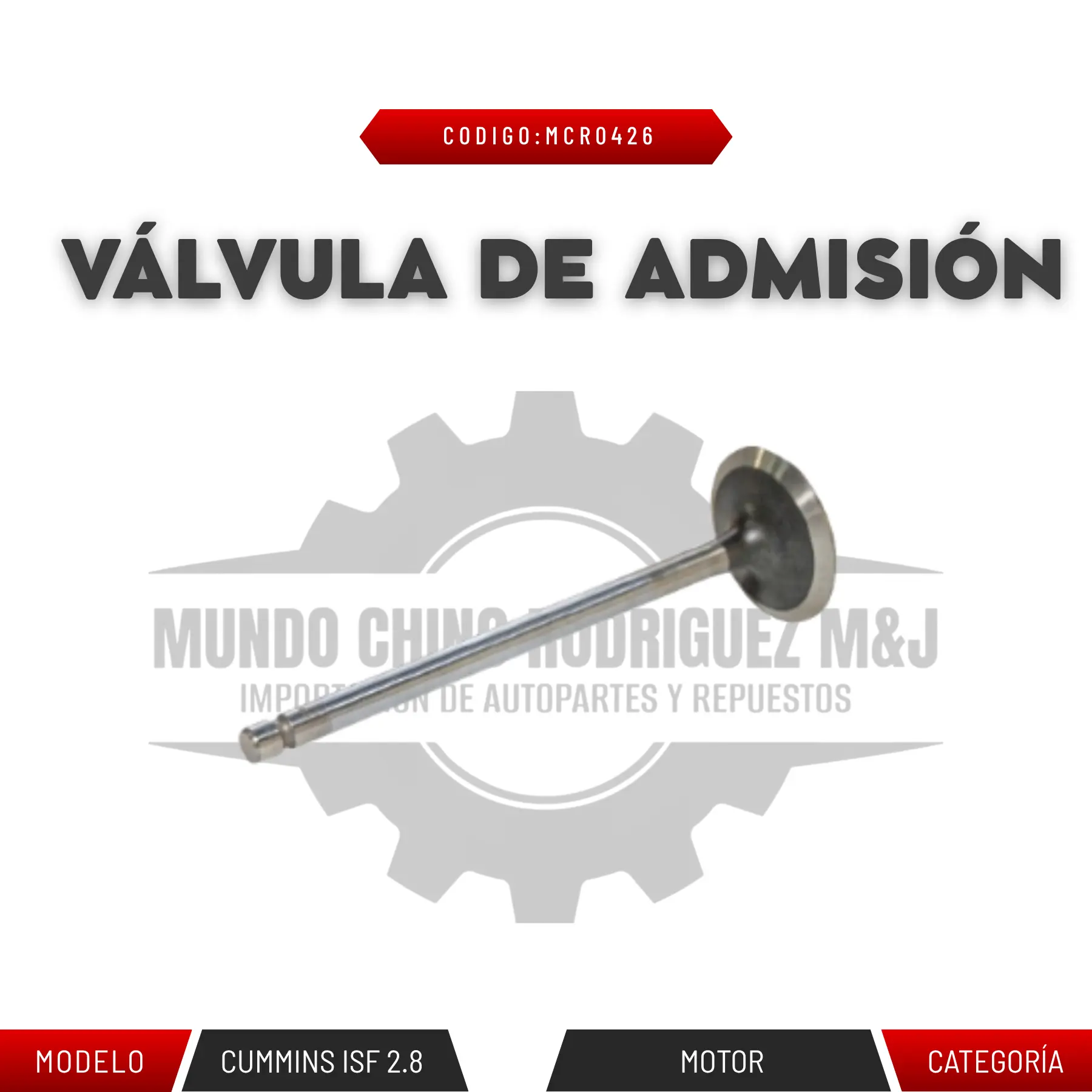 VALVÚLA DE ADMISIÓN
