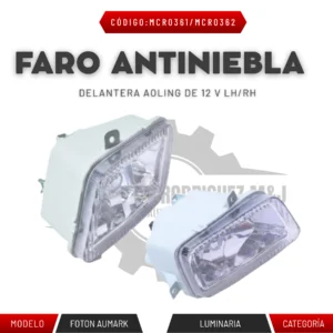 FARO ANTINIEBLA DELANTERA IZQUIERDA AOLING DE 12V