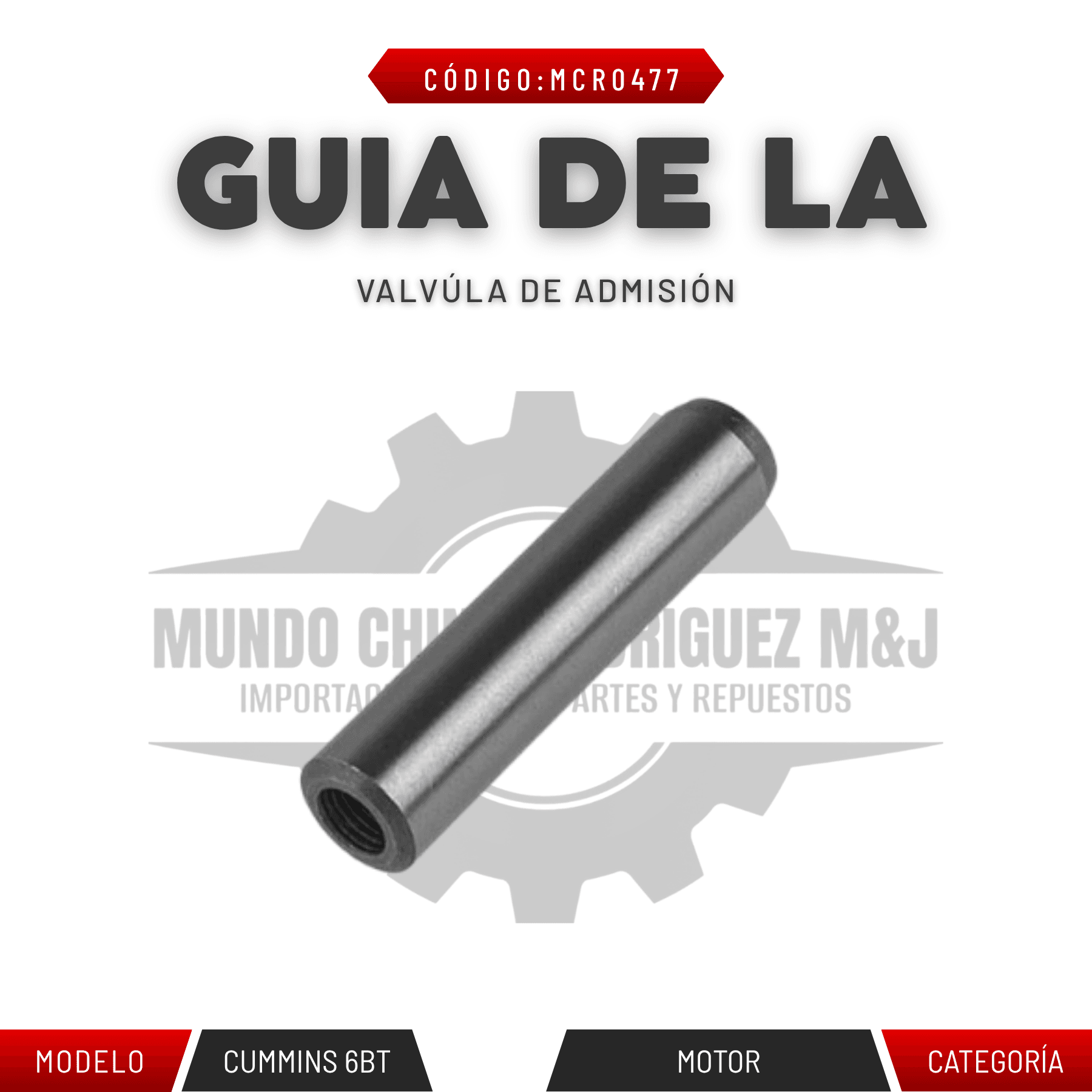 GUÍA DE LA VALVÚLA DE ADMISIÓN