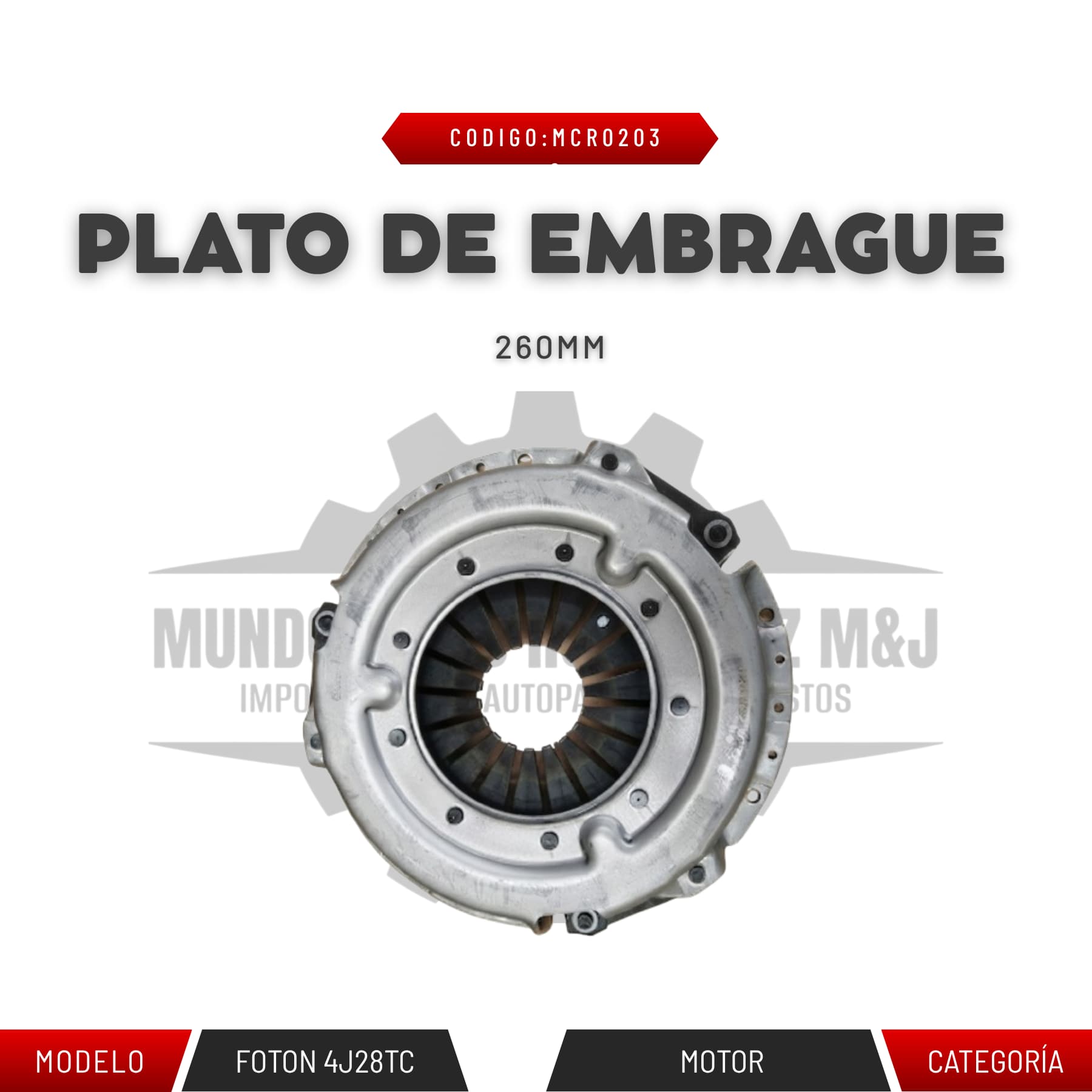 PLATO DE EMBRAGUE 260 MM