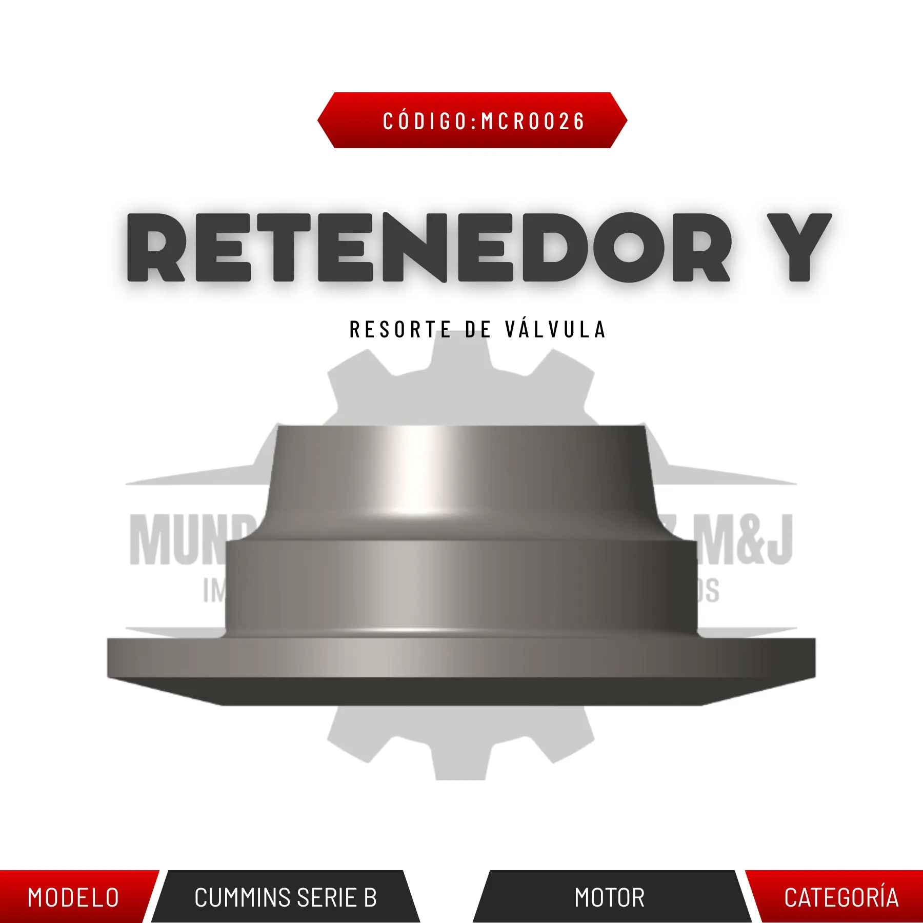 RETENEDOR Y RESORTE DE VÁLVULA