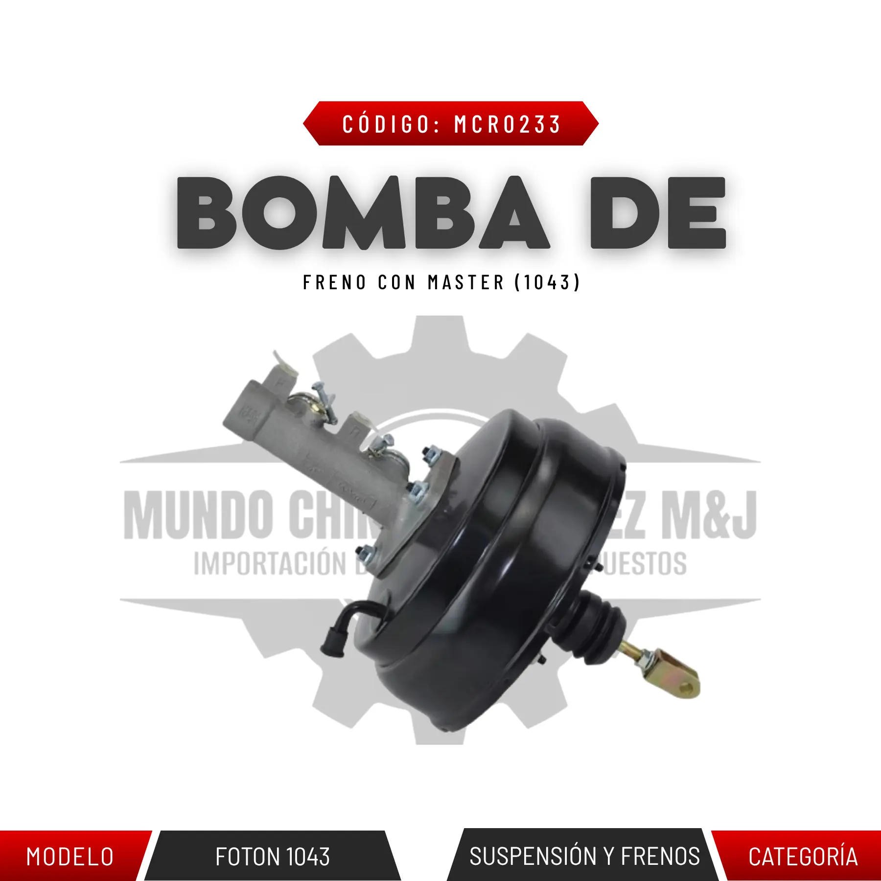 BOMBA DE EMBRAGUE CON MASTER FOTON 1043