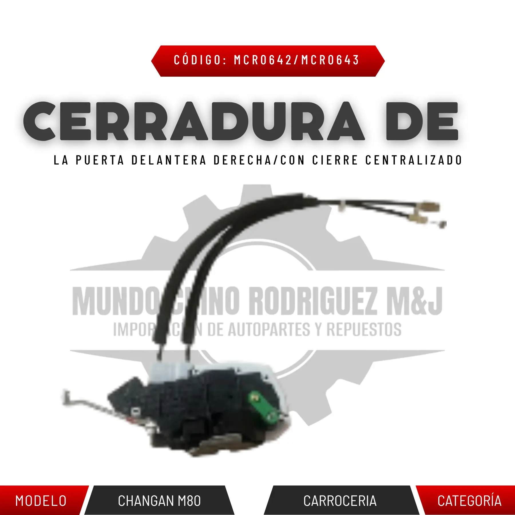CERRADURA DE LA PUERTA DELANTERA CON CIERRE