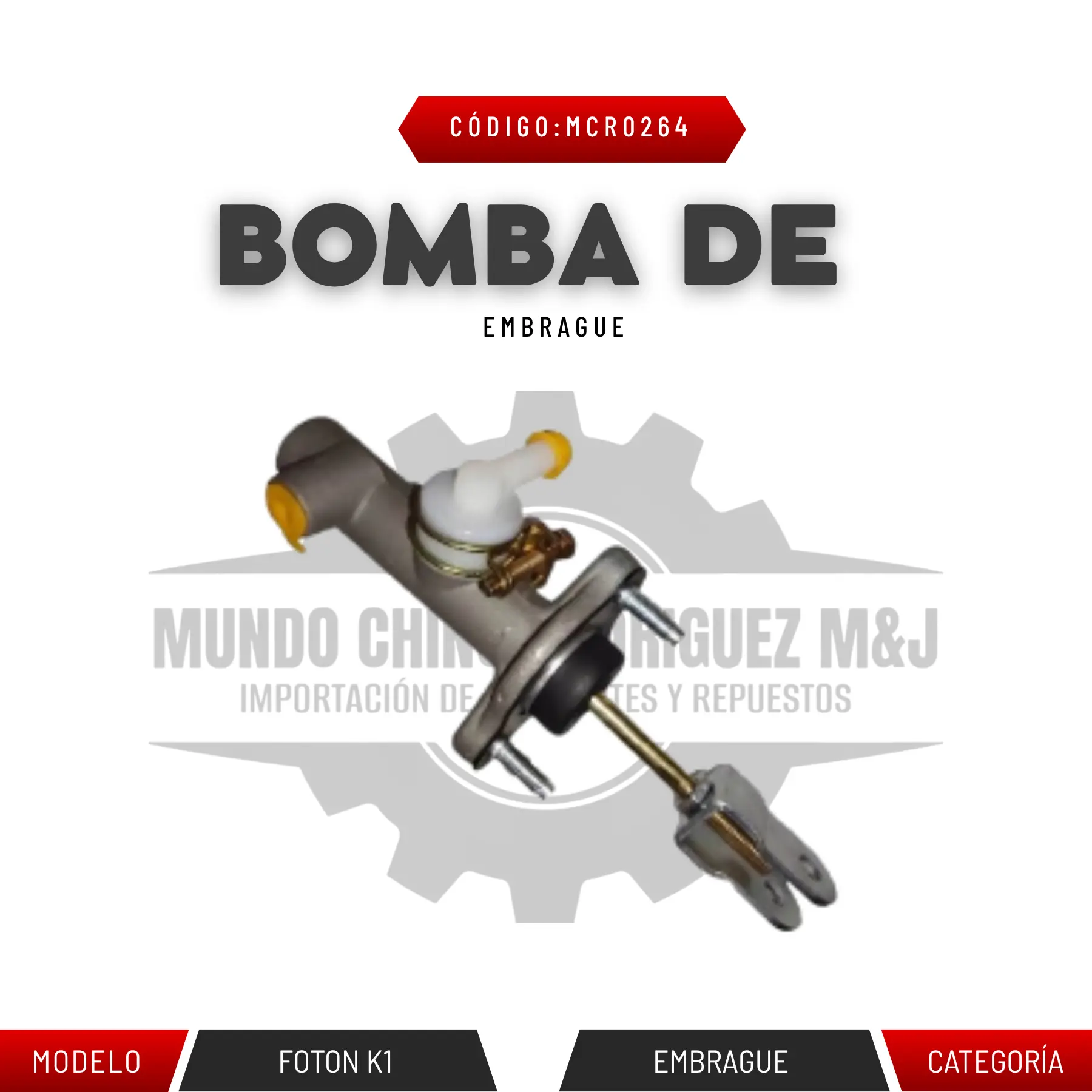 BOMBA DE EMBRAGUE FOTON K1