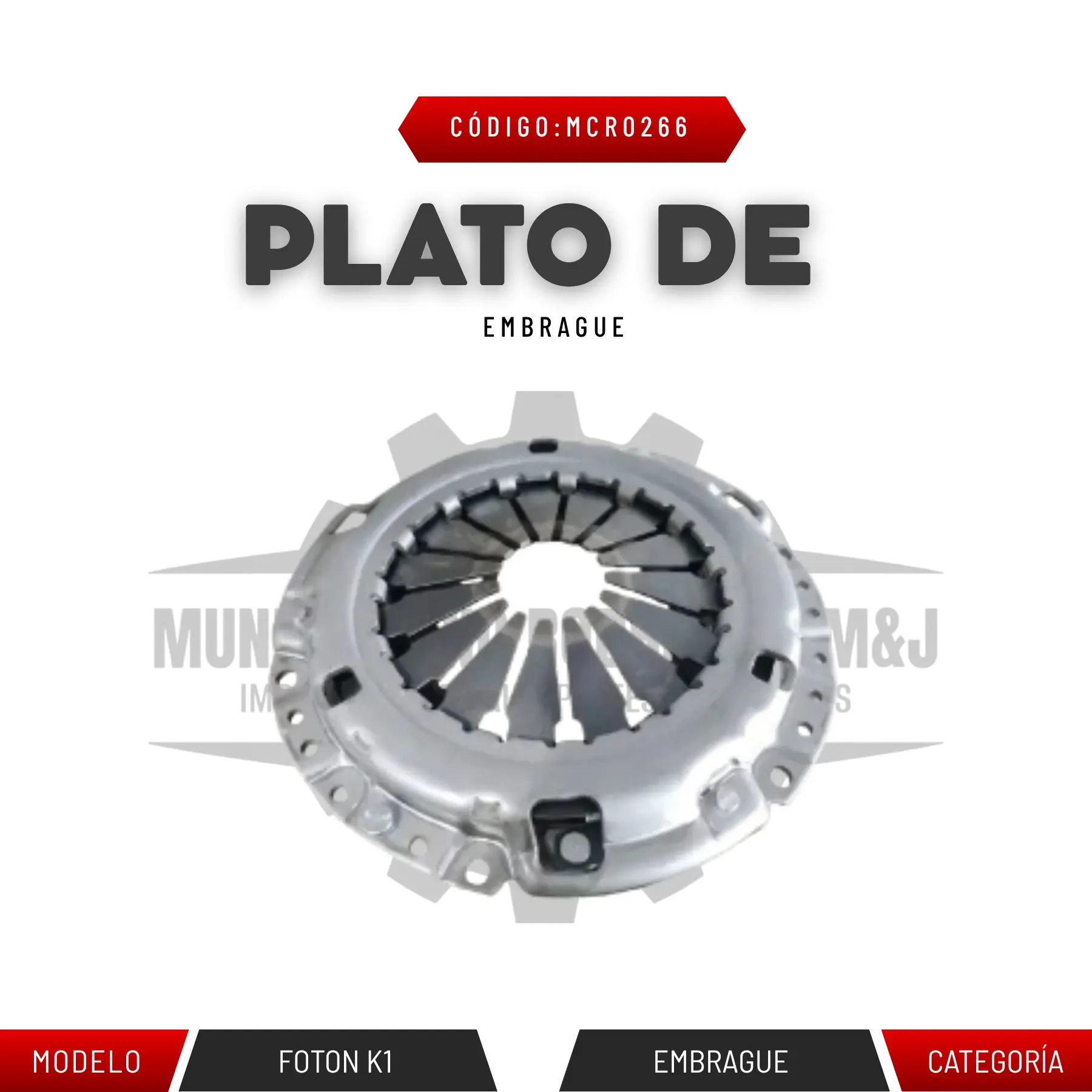PLATO DE EMBRAGUE FOTON k1