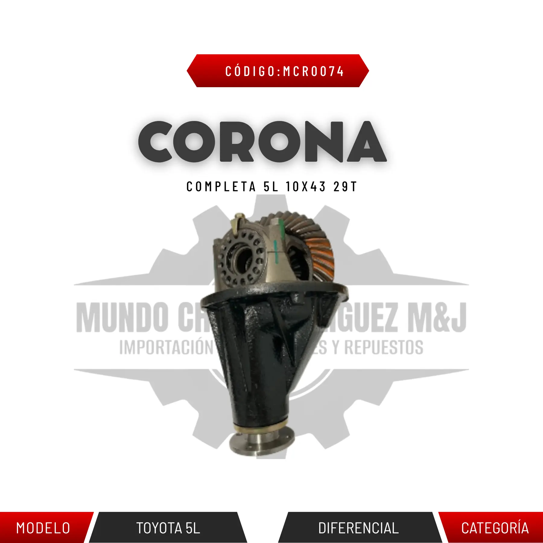 CORONA COMPLETA 5L 10X43 29T