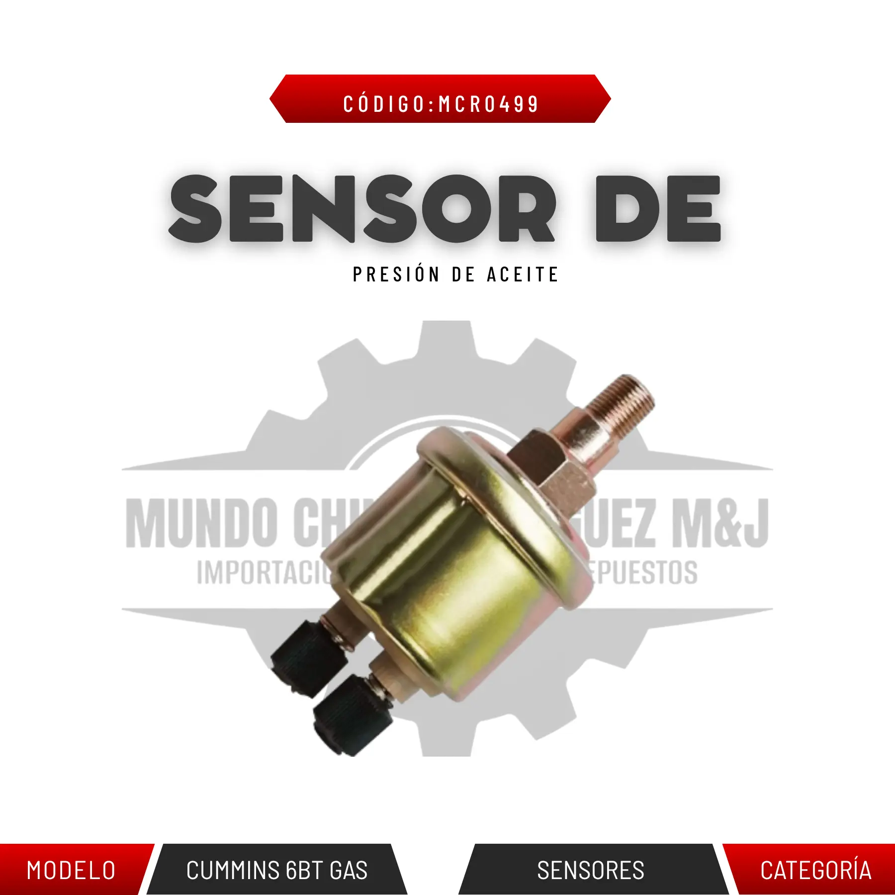 SENSOR DE PRESION DE ACEITE 6BT GAS