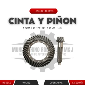 CINTA Y PIÑON WULIING  28 splines  8 bolts 11X43