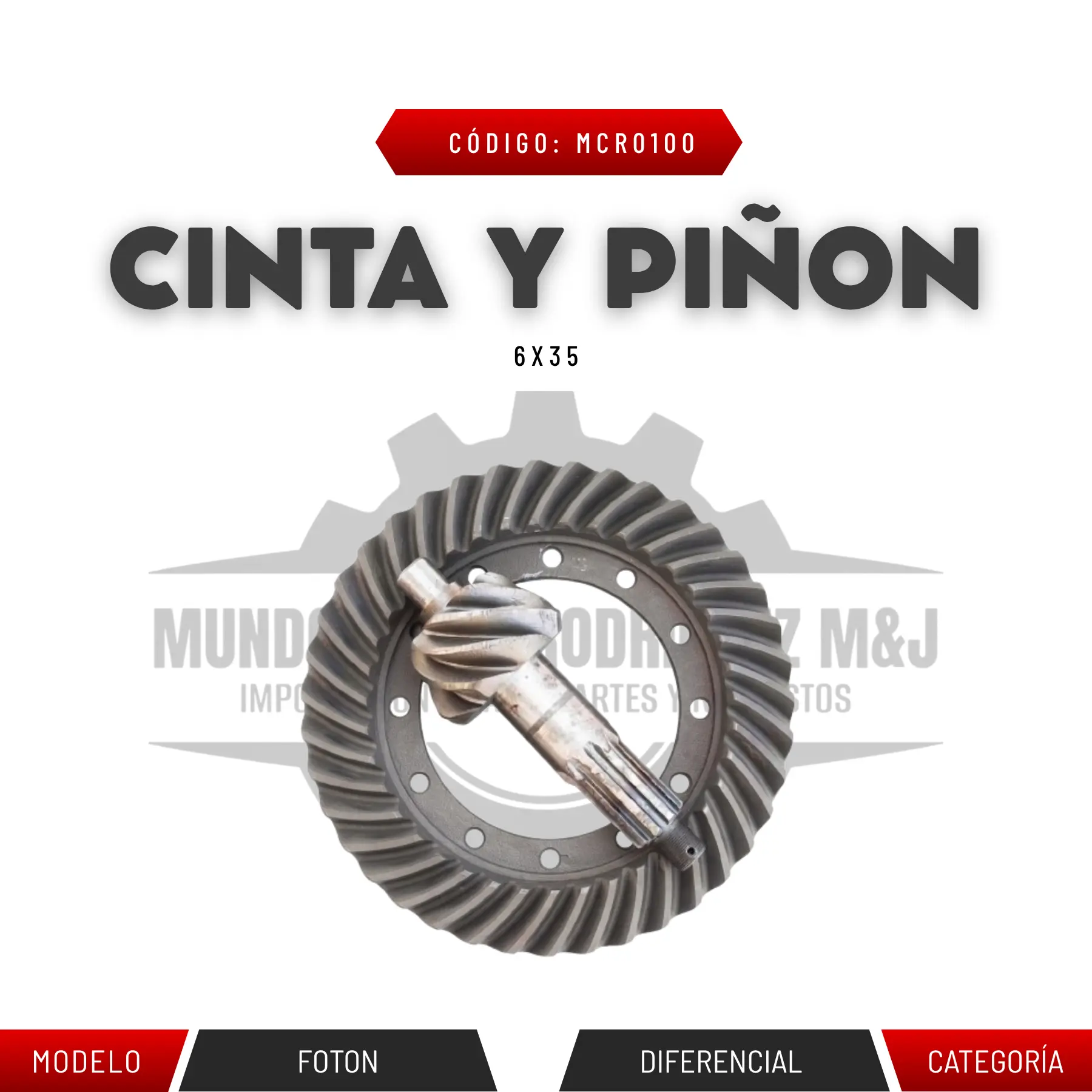 CINTA Y PIÑON FOTON 1028 6X35