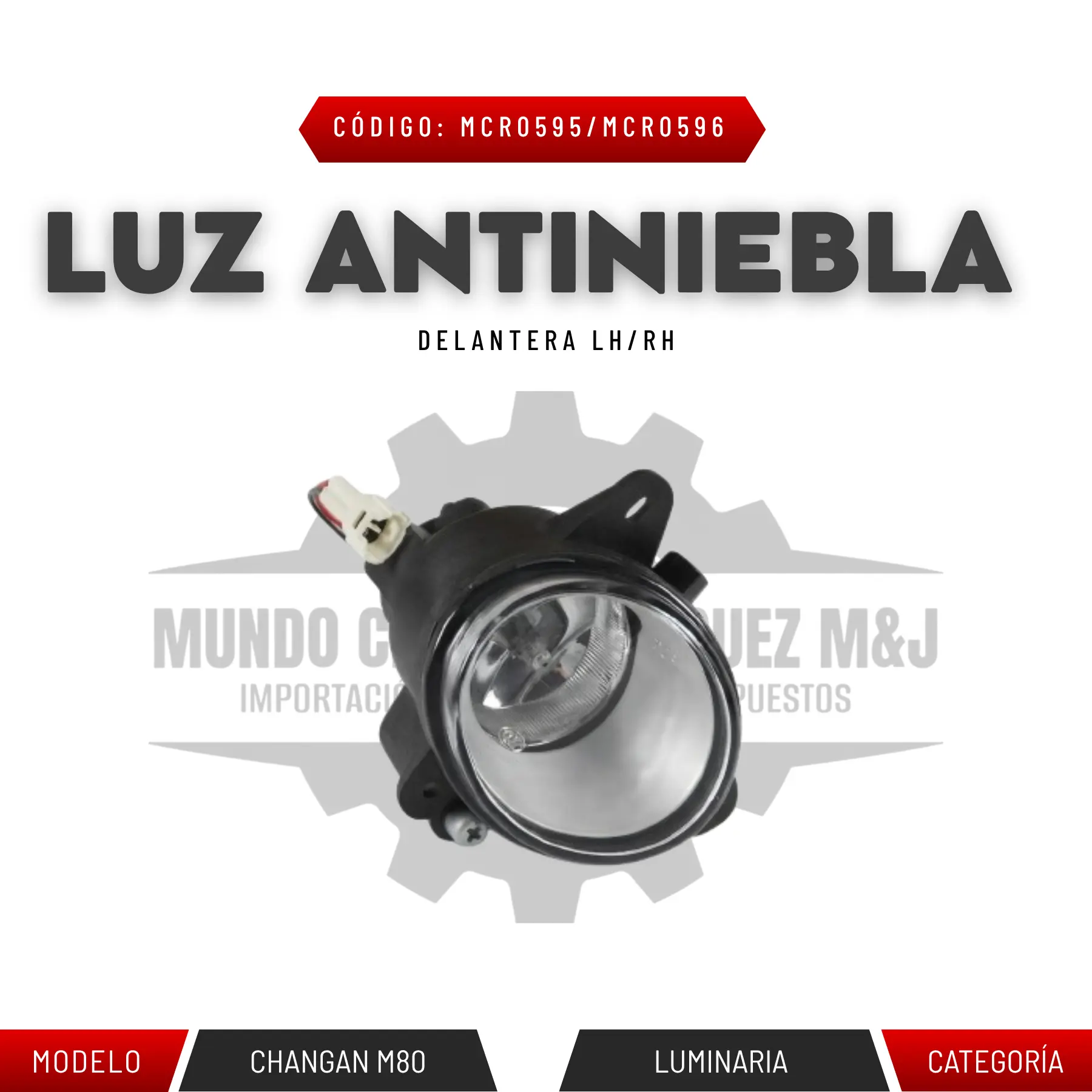 LUZ ANTINIEBLA DELANTERA CHANGAN M80