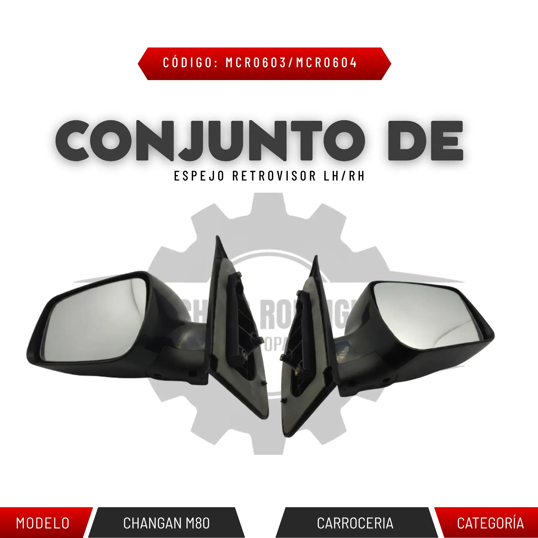 CONJUNTO DE ESPEJO RETROVISOR M80