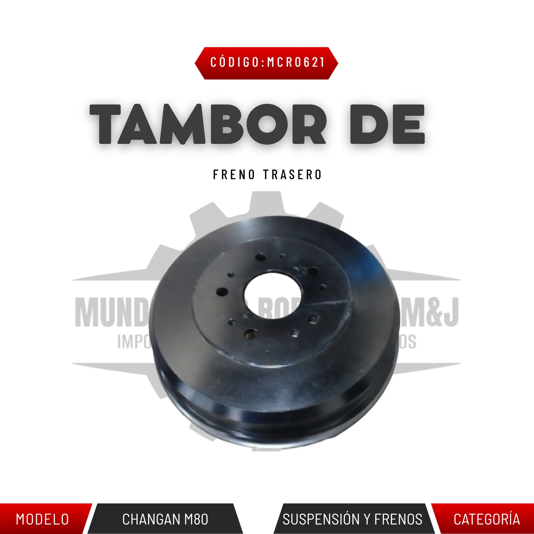 TAMBOR DE FRENO TRASERO M80