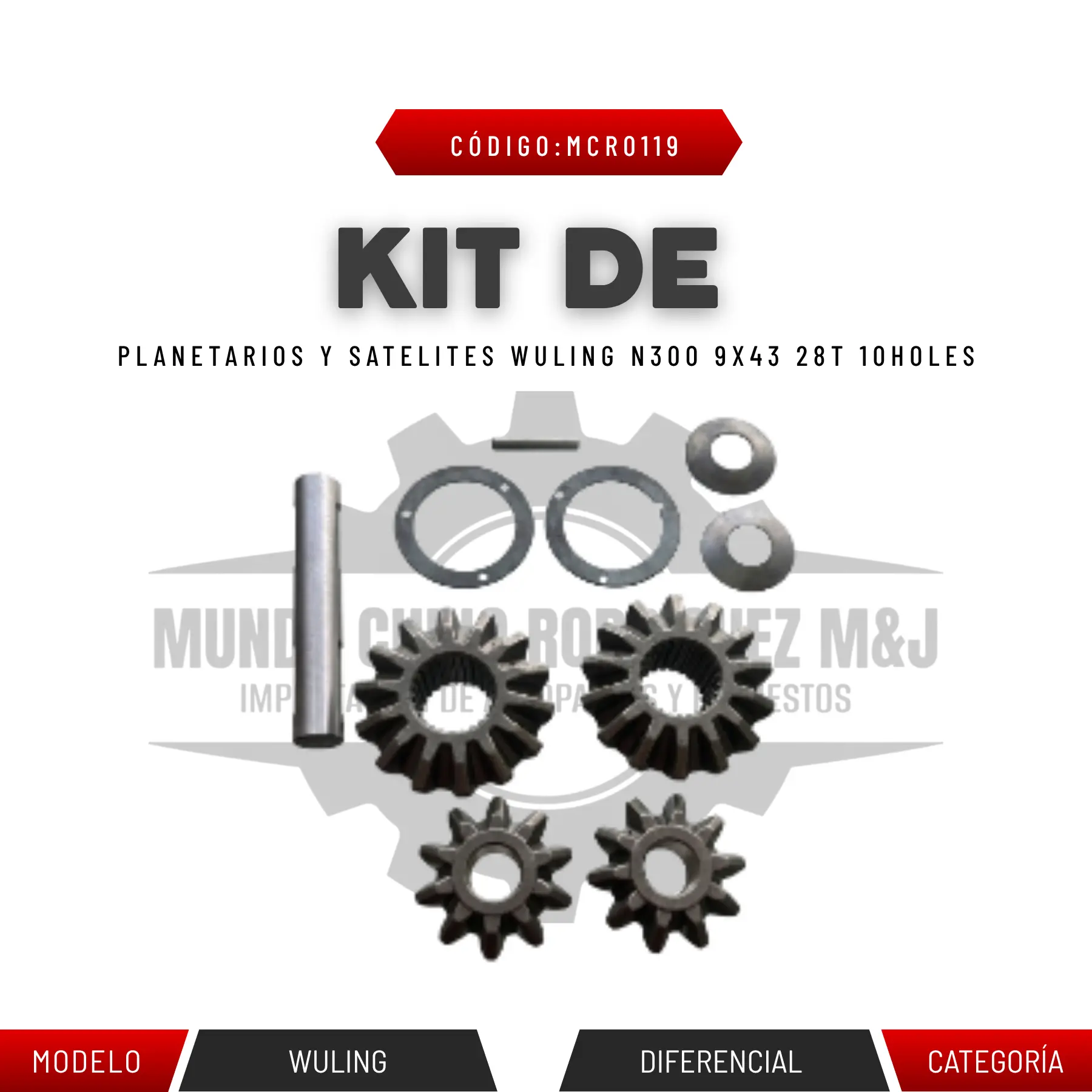 KIT DE PLANETARIOS Y SATELITES WULING N300 9X43