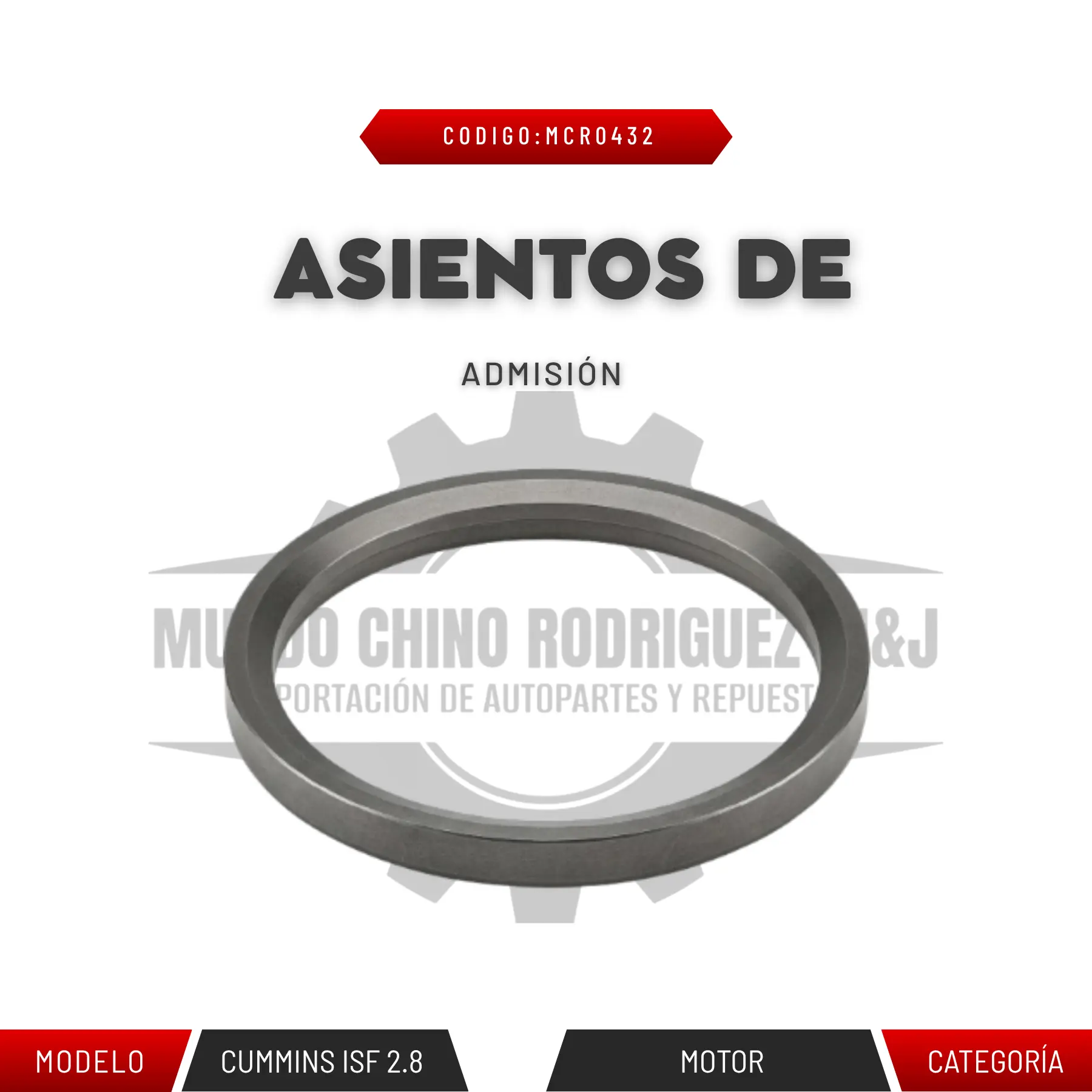 ASIENTOS DE ADMISIÓN CUMMINS ISF 2.8