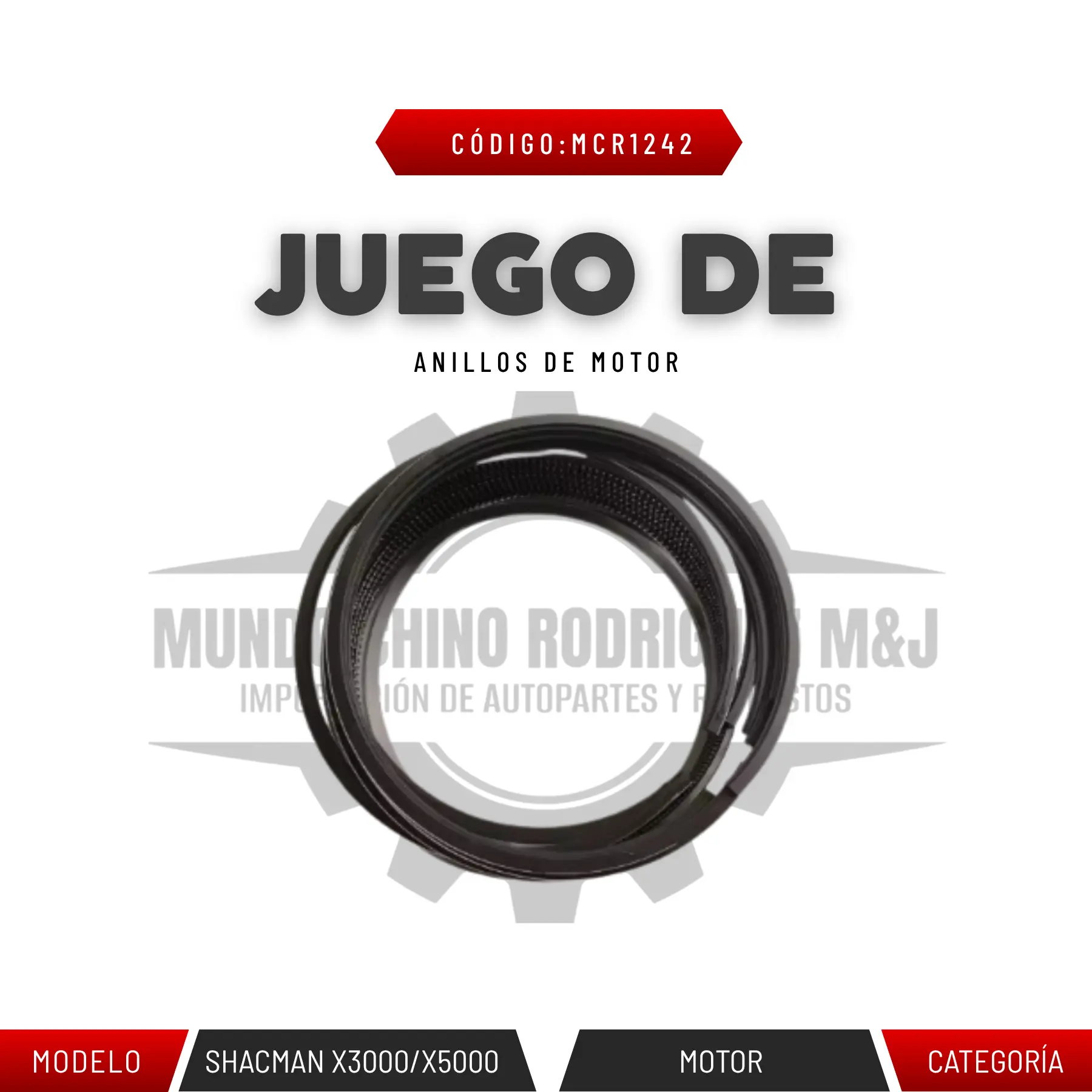 JUEGO DE ANILLOS DE MOTOR