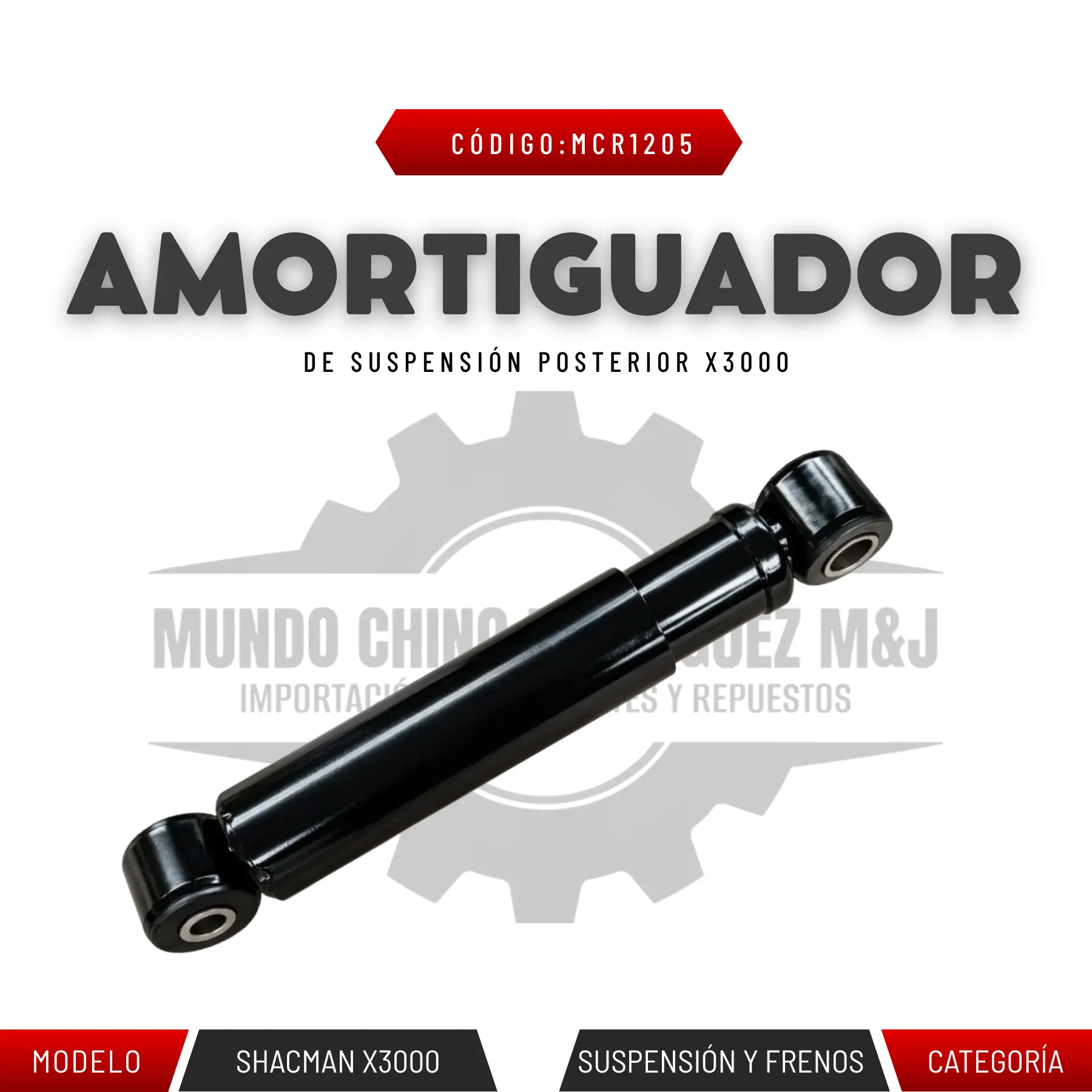 AMORTIGUADOR SE SUSPENSIÓN POSTERIOR X3000