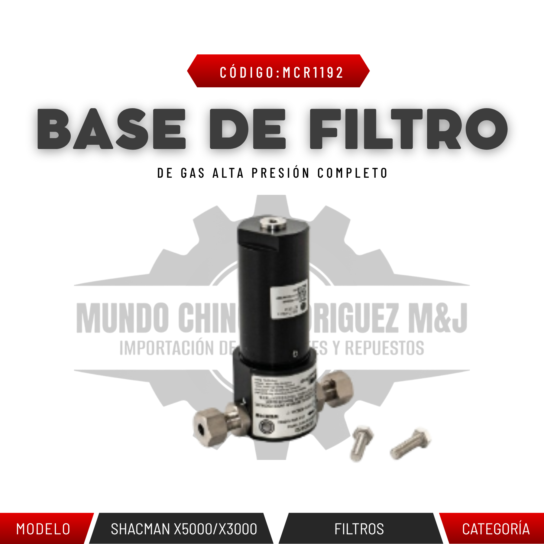BASE DE FILTRO DE GAS ALTA PRESIÓN COMPLETO