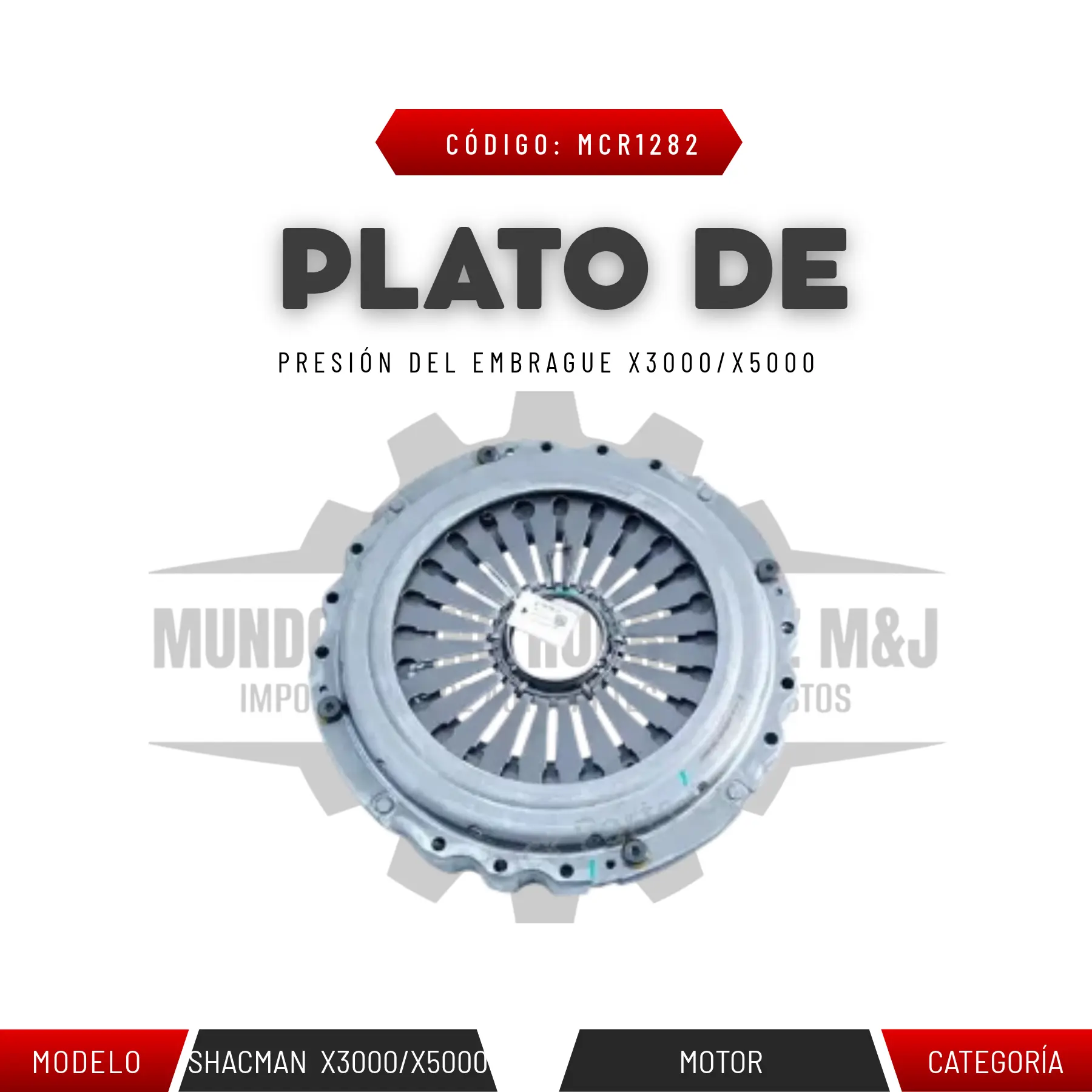 PLATO DE PRESIÓN DEL EMBRAGUE X3000/X5000